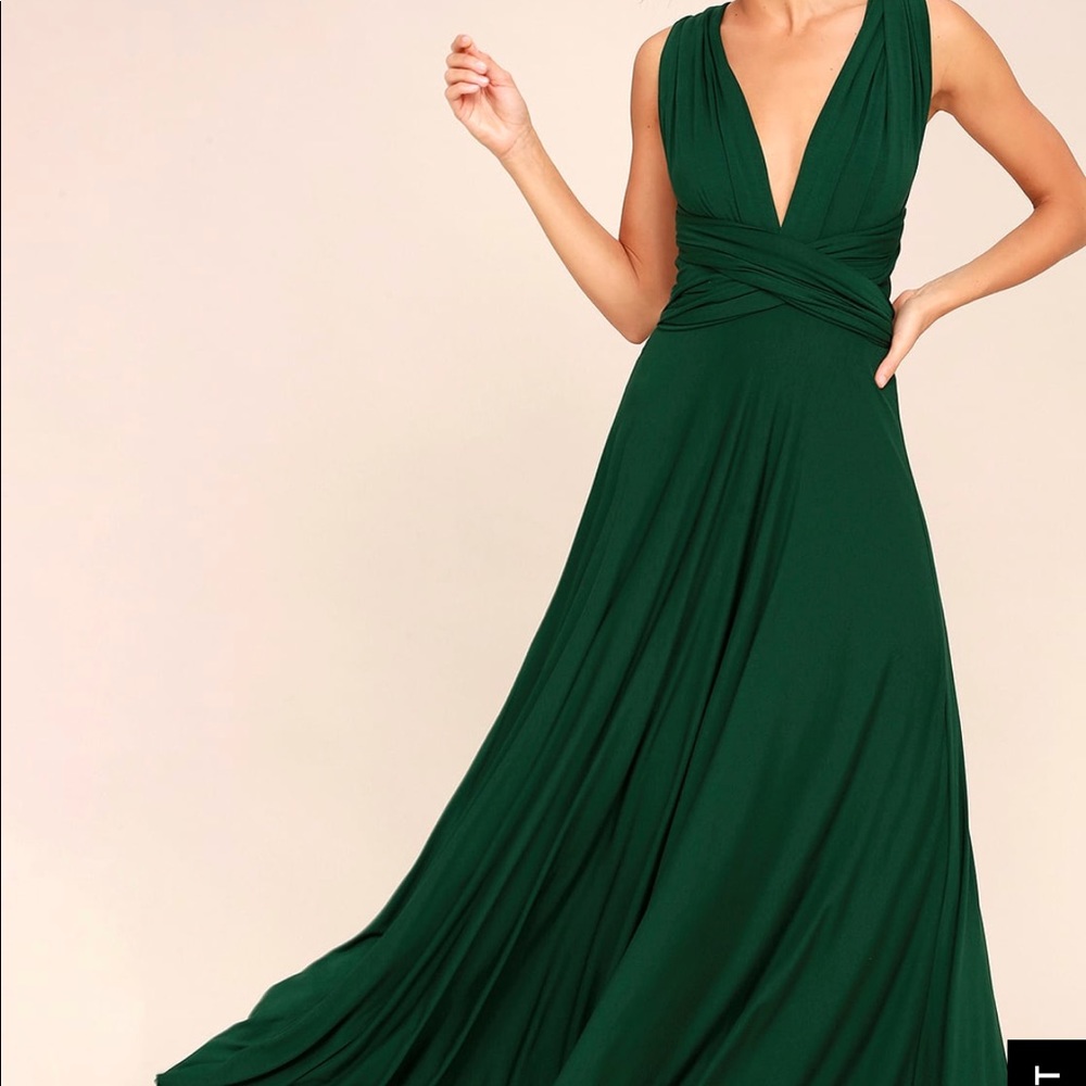 Lulus tricks of the trade forest green dress